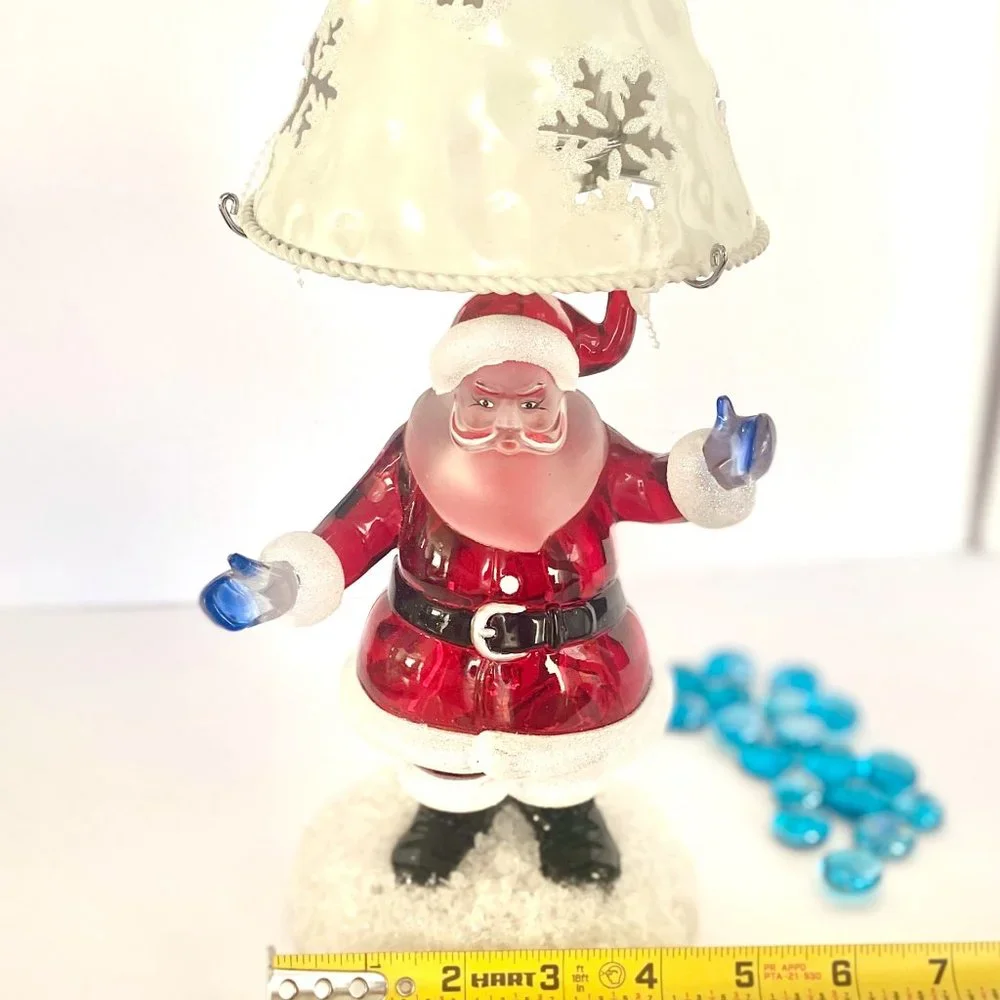 Santa Claus Candle Holder,‎ glass and ceramic, vintage, deco, Christmas, gift
